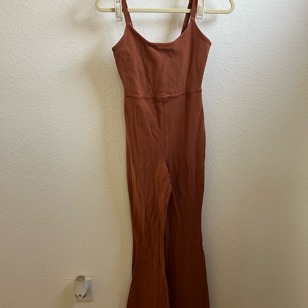 Women's Rust Brown Sleeveless bootcut Jumpsuit